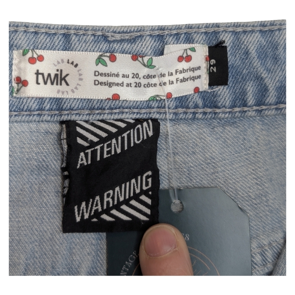 Twik Light Wash High Rise Long Denim Shorts | Size 29 - Picture 4 of 6
